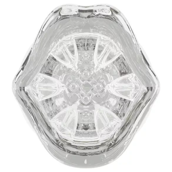 Stroker - masturbator z vibracijami in vrtenjem - prozoren