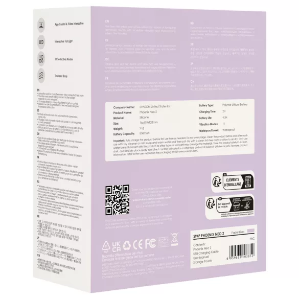 Svakom - vibracijsko jajce za daljinsko upravljanje - lila