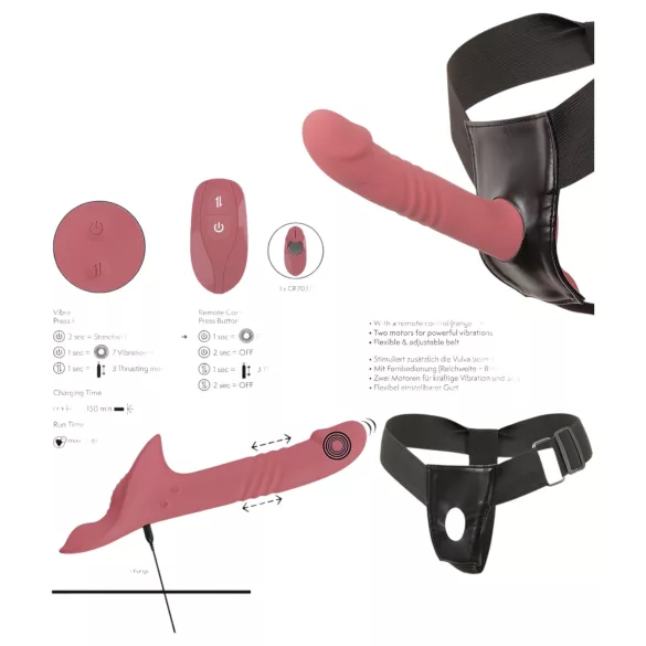 You2Toys - nastavek z vibratorjem, komplet (rdeč)