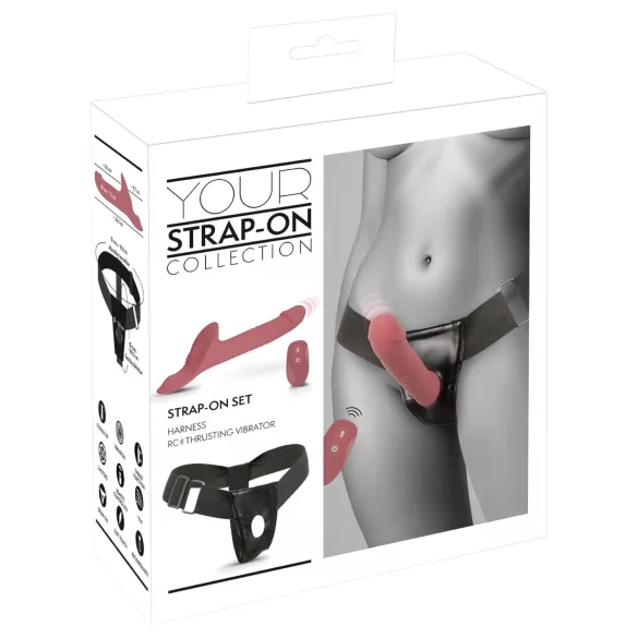 You2Toys - nastavek z vibratorjem, komplet (rdeč)