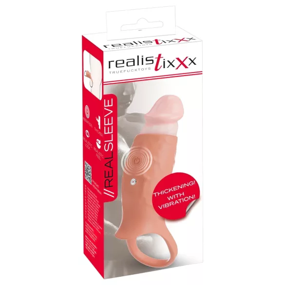 Realistixxx - odprta vibrirajoča penisova proteza - natur
