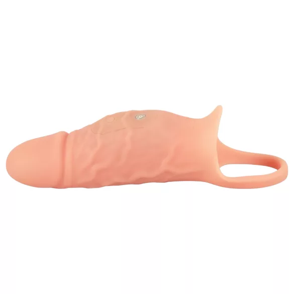 Realistixxx - vibracijski penis obroč in podaljšek - naravna barva