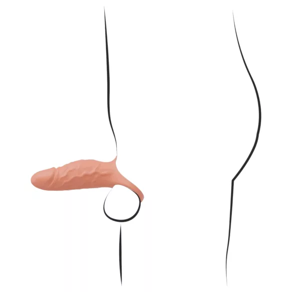 Realistixxx - vibracijski penis obroč in podaljšek - naravna barva