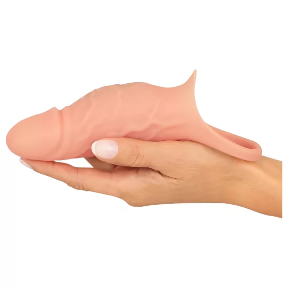 Realistixxx - vibracijski penis obroč in podaljšek - naravna barva