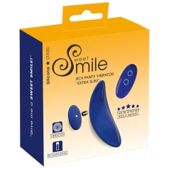   Smile - vibrator za hlačke z daljinskim upravljanjem - ultra tanek - modra