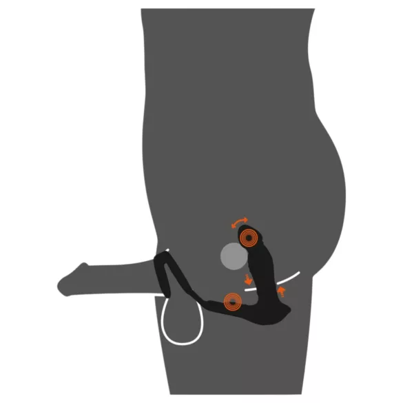 Rebel - vibrator za prostato z iztiskanjem - črn