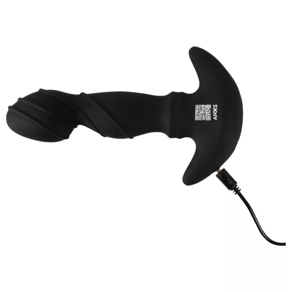 ANOS - vibrirajoč masažer prostate z obročkom - črna