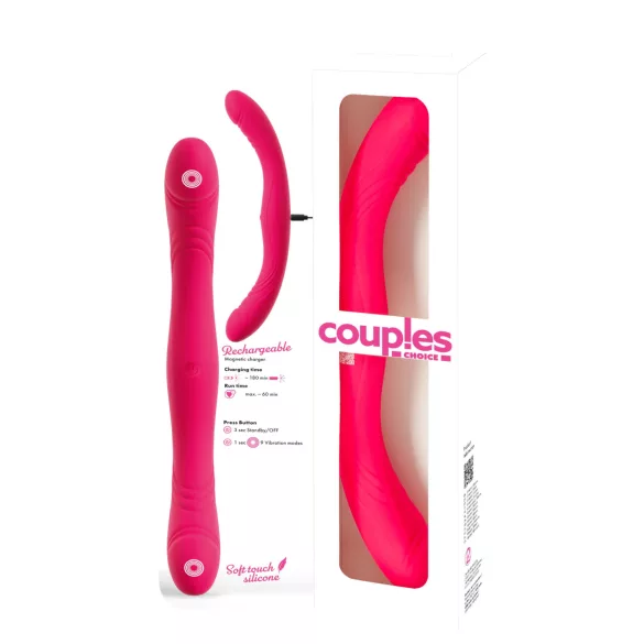 Couples Choice - vibrator za pare - dvojni konec - roza