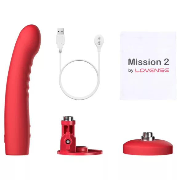 LOVENSE Mission 2 - pametni vibrator s priseskom (rdeč)