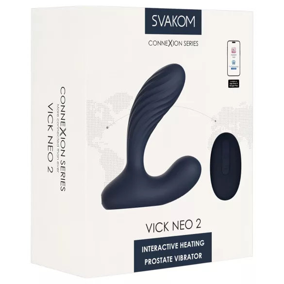 Svakom Vick Neo 2 - analni vibrator - daljinsko upravljanje - modra