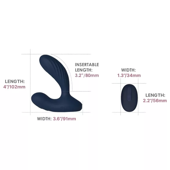 Svakom Vick Neo 2 - analni vibrator - daljinsko upravljanje - modra