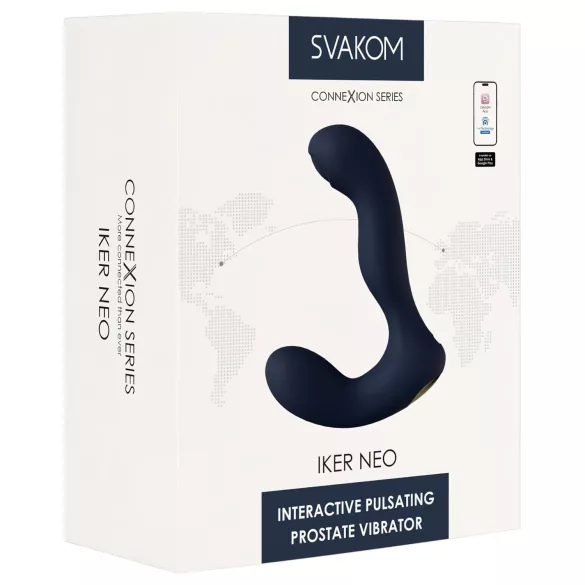 Svakom Iker Neo - interaktivni analni vibrator s pulziranjem - modra