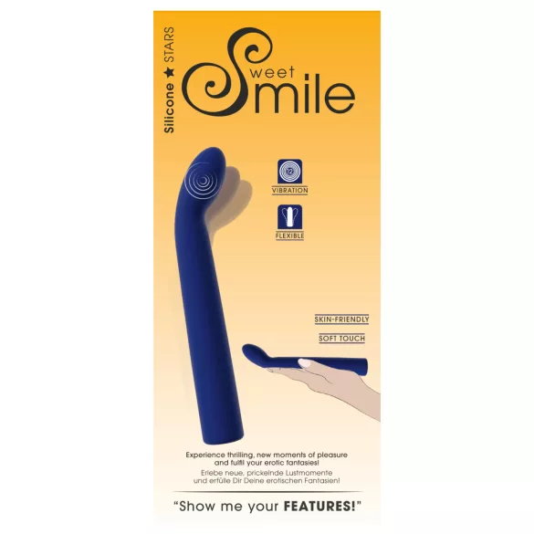 Smile - vibrator za G-točko - ukrivljen - modra