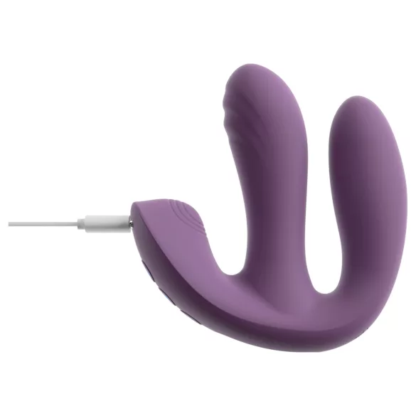 Beau Coeur Mireva - vibrator s tremi rokavi - daljinski upravljalnik - vijoličen