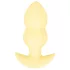 Cuties Mini - analni čep z rebrasto teksturo - rumen vibracijski plug