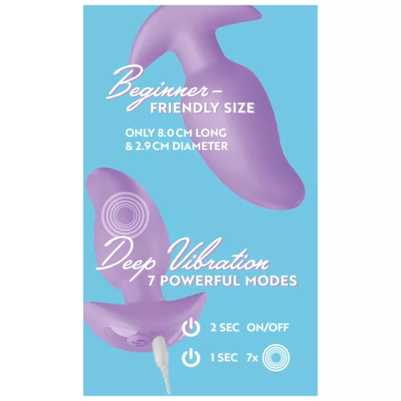Cuties Mini - analni vibrator - majhen plug - vijoličen