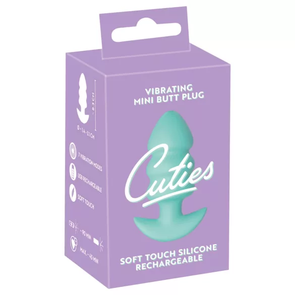 Cuties Mini - analni čep z vibracijo - krogličast - zelena
