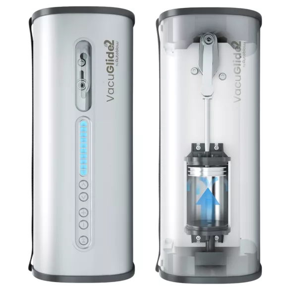 VacuGlide 2 - avtomatski moški masturbator - električni, srebrn