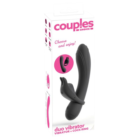 Couple Choice - vibrator za G-točko in erekcijski obroček - siva