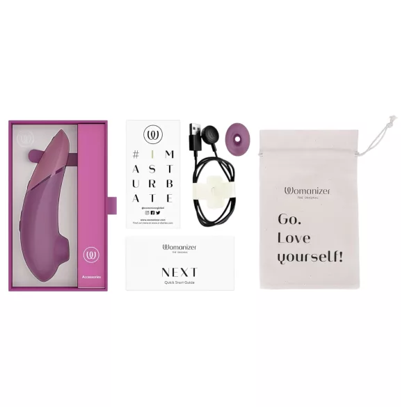 Womanizer Next - vibrator za klitoris z zračnimi valovi - roza - akumulatorski
