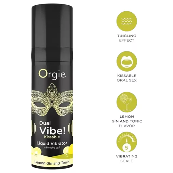 Orgie Dual Vibe - uniseks tekoči vibrator - Gin Tonic (15 ml)