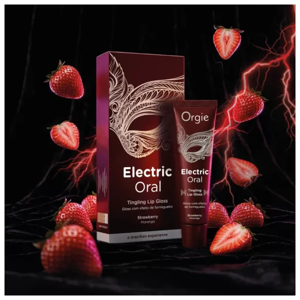 Orgie Electric Oral - šminka za ustnice z mravljinčastim učinkom - jagoda (10 ml)