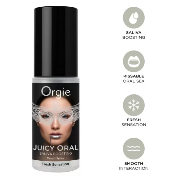 Orgie Juicy Oral - sprej za izboljšanje izkušnje poljubljanja in oralnega seksa (15 ml)