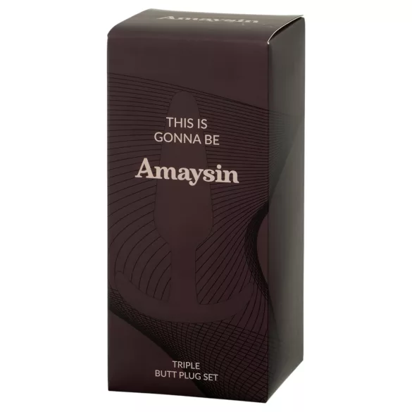 Amaysin - silikonski analni čep set (črn in zelen) - 3 kosi