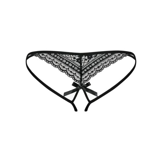 Obsessive Picantina - žensko spodnje perilo z dvojnimi naramnicami (črno) - L/XL