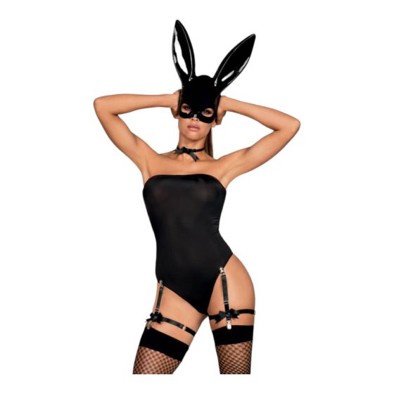 Obsessive OB7008 Sexy Bunny - kostum zajčice (črna) - L/XL