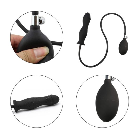 Wild Play - napihljivi analni čep (črn)