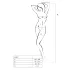 Passion BS007 - mrežasti bodystocking vzorčast - črna - S-L