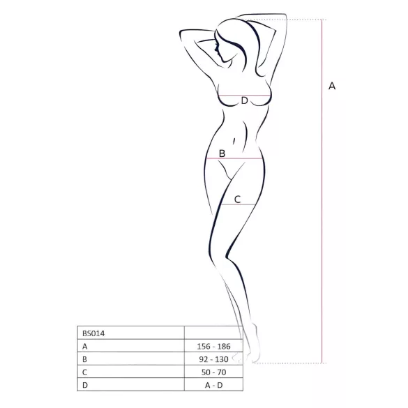 Passion BS014 - odprt mrežasti catsuit s korzetom - rdeča - S-L