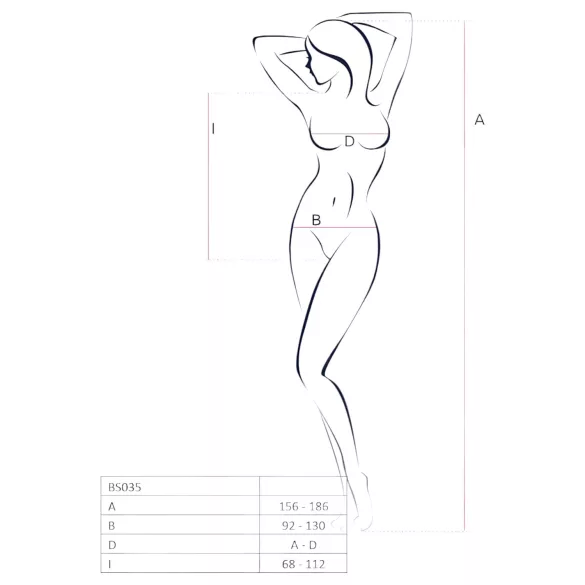 Passion BS035 - odprt mrežast bodi z naramnicami - rdeča - S-L