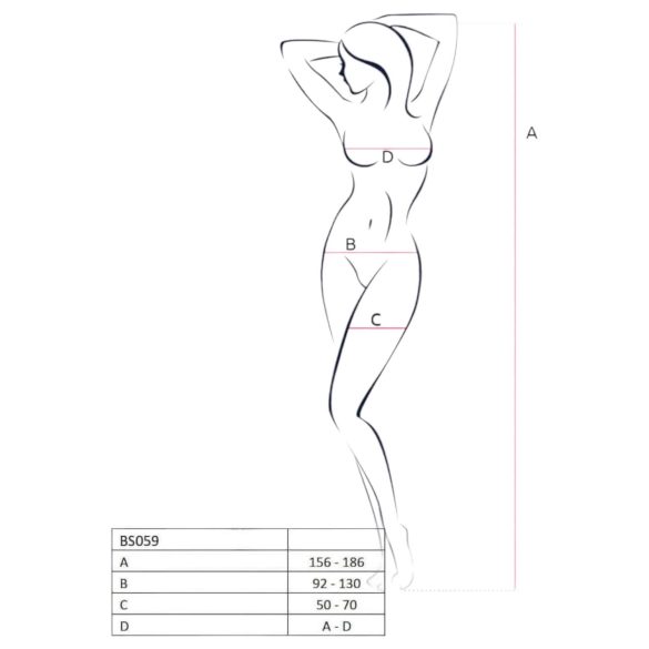 Passion BS059 - mrežasti komplet perilo - rdeča - S-L