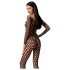 Passion BS077 - mrežasti bodystocking z dolgimi rokavi - črna - S-L