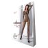 Passion BS077 - mrežasti bodystocking z dolgimi rokavi - črna - S-L