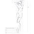 Passion BS077 - mrežasti bodystocking z dolgimi rokavi - črna - S-L