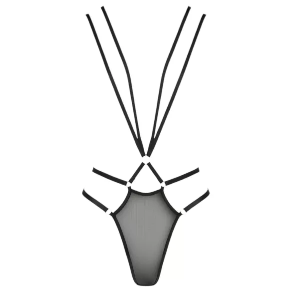 Passion Devil Meggy - kovinski prstanski body pas (črna)