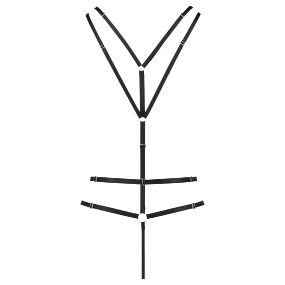 Passion Devil Meggy - kovinski prstanski body pas (črna)