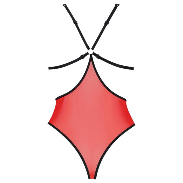 Passion Peonia - telo s stranskim izrezom (rdeče) - L/XL