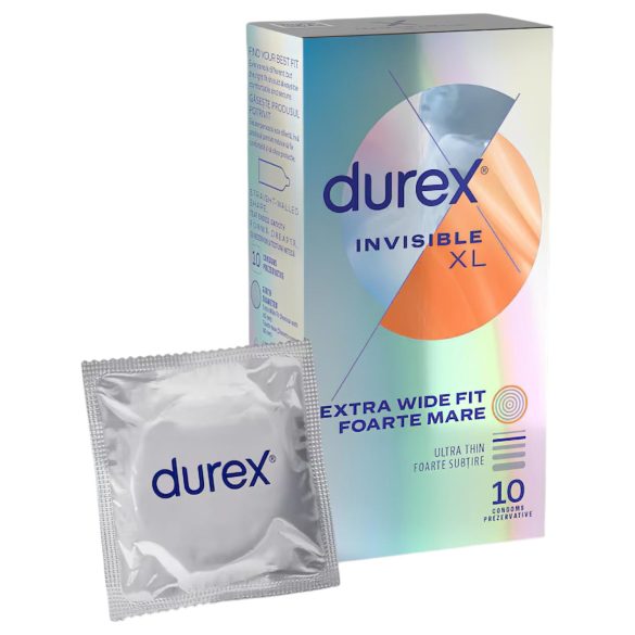 Durex Invisible XL - kondomi za večji penis - ekstra veliki - 10 kosov