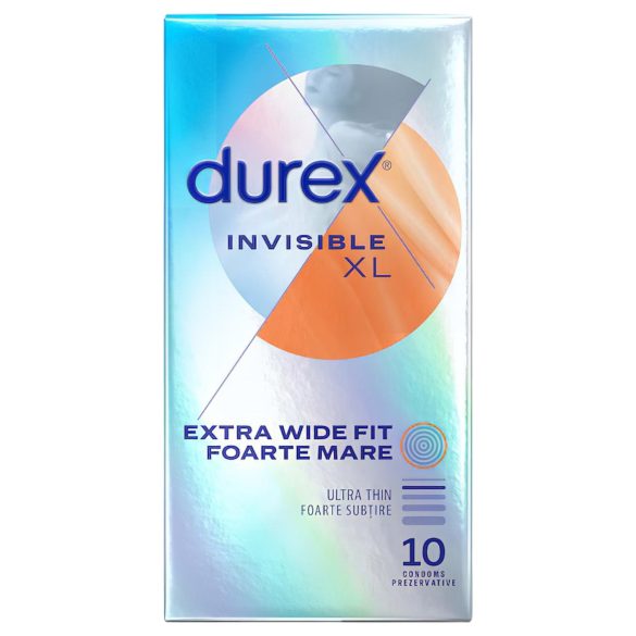 Durex Invisible XL - kondomi za večji penis - ekstra veliki - 10 kosov
