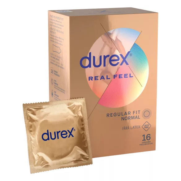 Durex Real Feel - kondomi brez lateksa - 16 kos