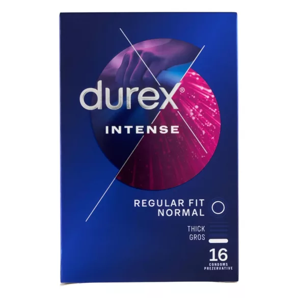 Durex Intense - kondomi z rebrasto in pikčasto teksturo - 16 kos