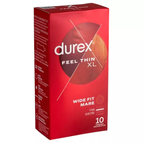 Durex Feel Thin XL - kondomi za realističen občutek - 10 kos