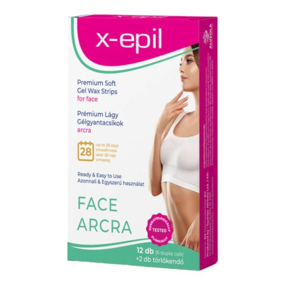 X-Epil za uporabo pripravljeni trakovi z vrhunsko gelsko smolo (12 kosov) - za obraz