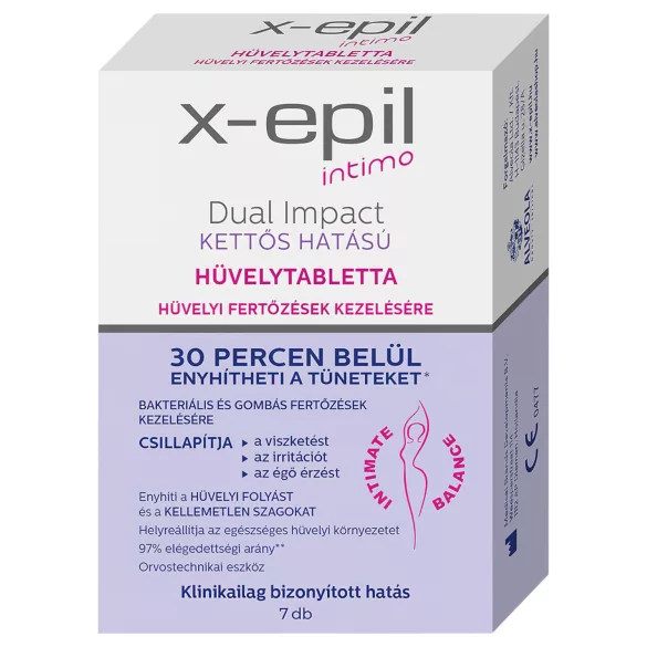 X-Epil Intimo Dual Impact - vaginalne tablete - dvojni učinek - 7 kos