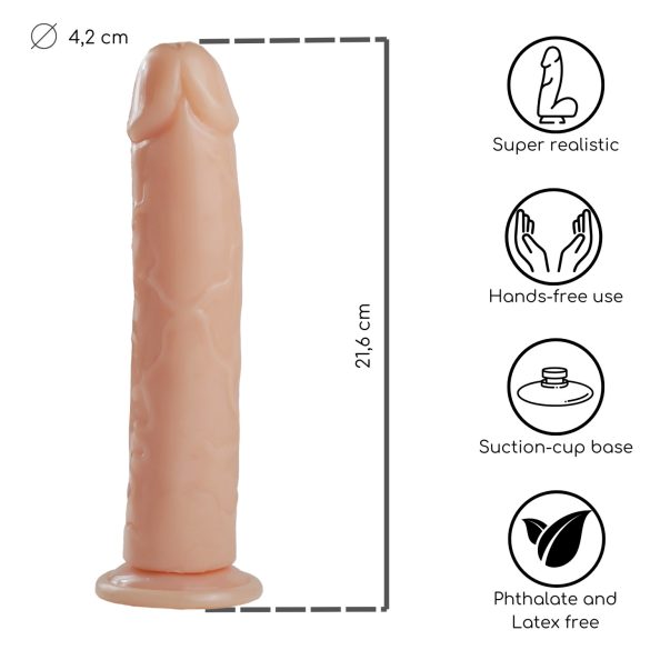 Desirel Poželjena Sreča - prisesalni dildo (naravna barva)