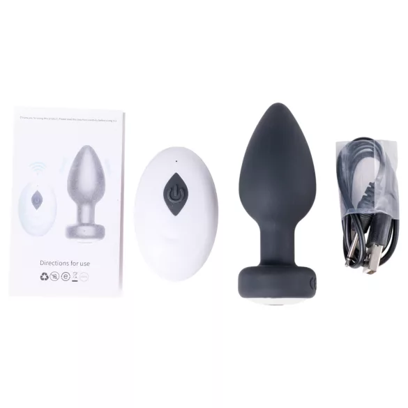 Desirel Easy Obsidian - analni vibrator na daljinsko upravljanje - črn, polnilni